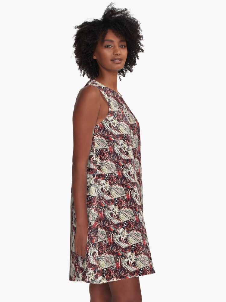 Alternate view of Process. Adapted from the artist’s watercolor painting. A-Line Dress
