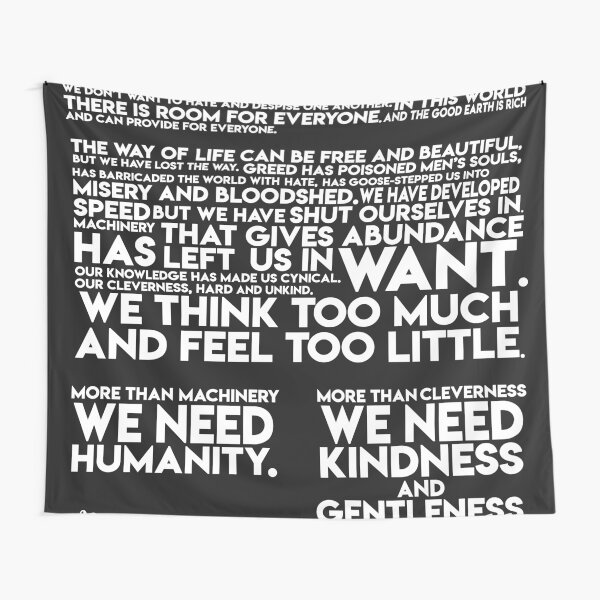 Final speech from The Great Dictator Tapestry