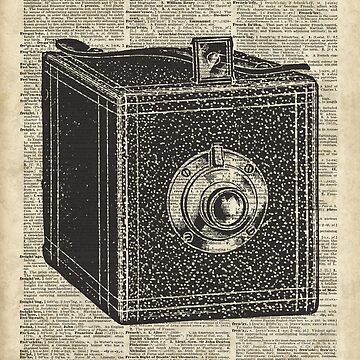 Art Print Old Book Print Photo Camera Dictionary or Encyclopedia