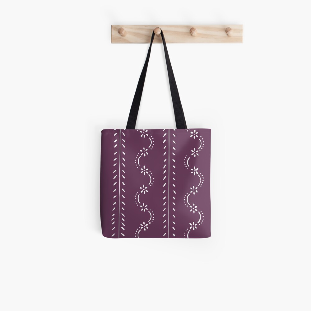 Nostalgic scattered flower pattern in violet pastel colors Tote Bag