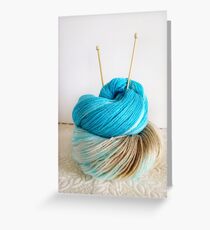 Wool and Knitting Needles Greeting Card