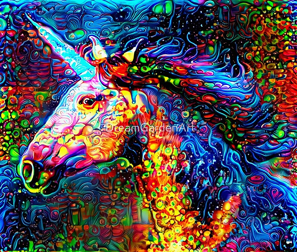 "Cosmic Unicorn Of The Secret Forest" By DreamGardenArt | Redbubble