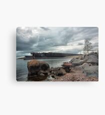 Ore Dock and Fog Metal Print