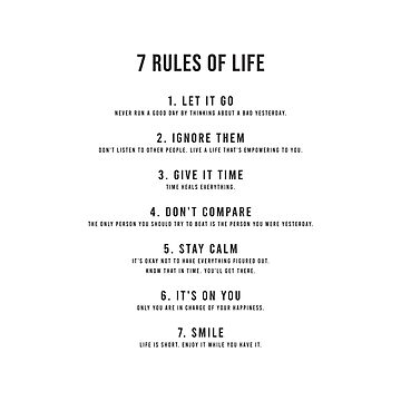 If Life Is a Game, These Are the Rules – Seven Good Things