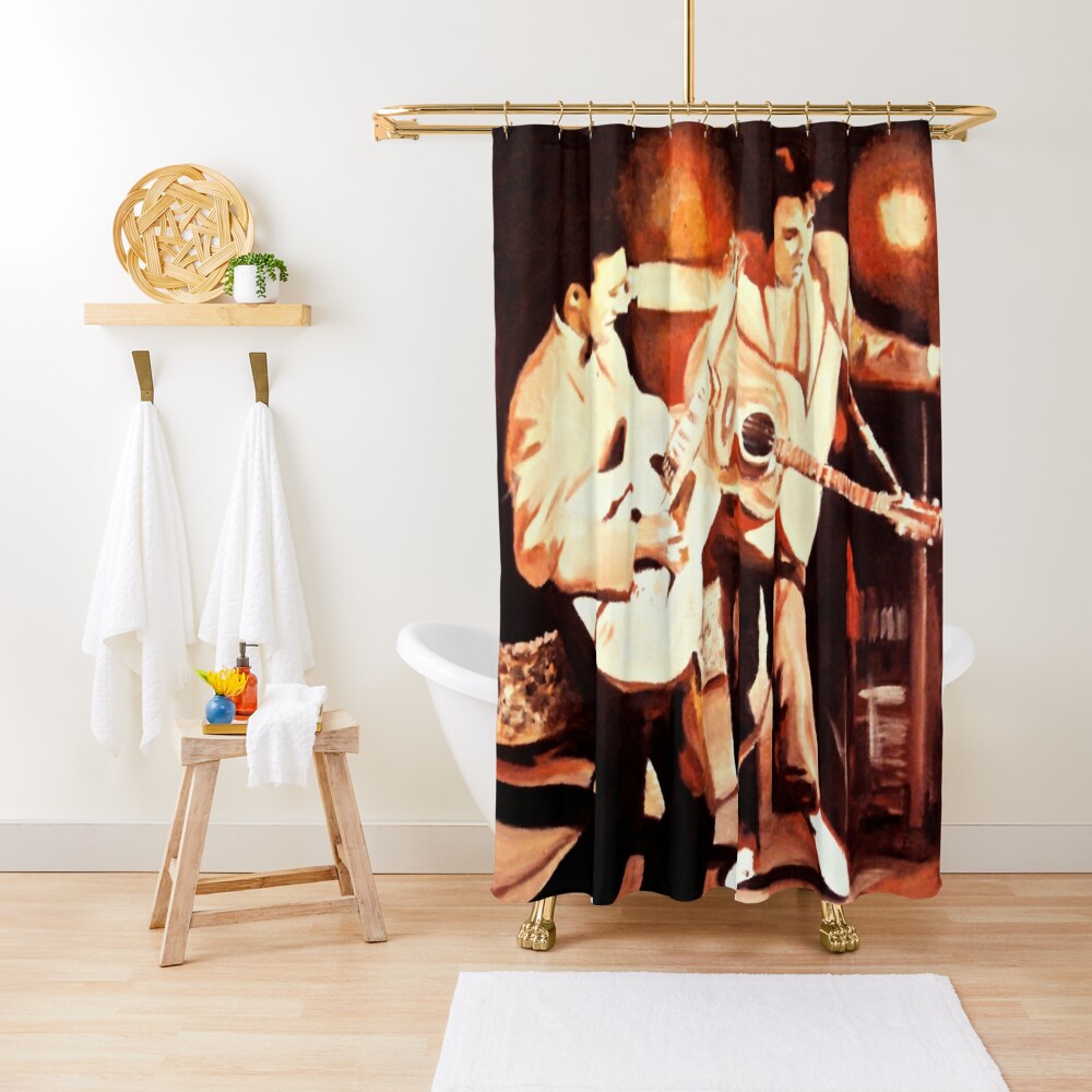 Elvis Scotty 1956 By James Wilkinson Shower Curtain By Paintpop