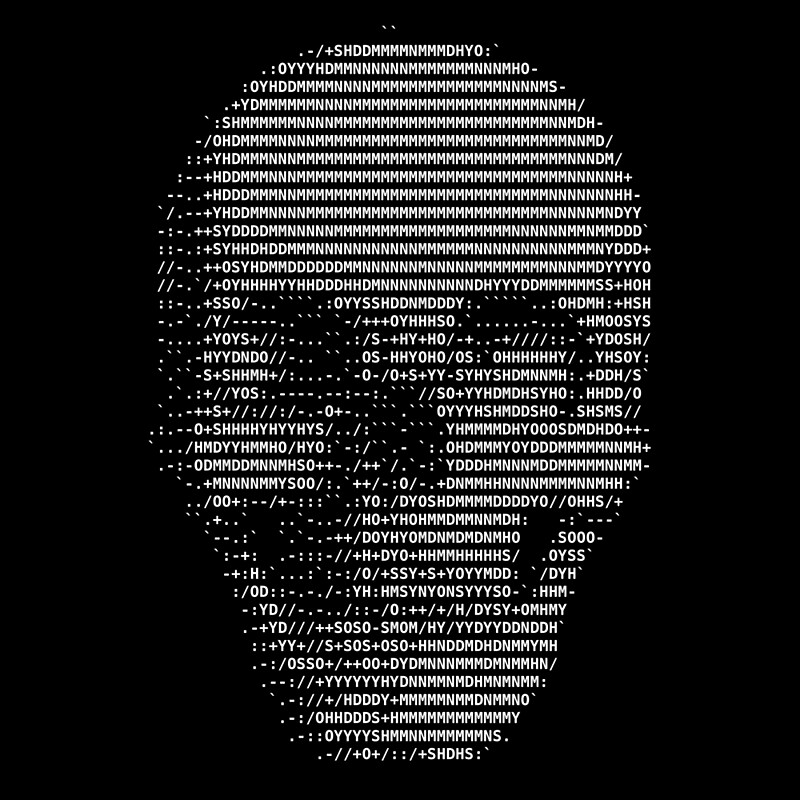  black acsii skull by loonyrocket redbubble
