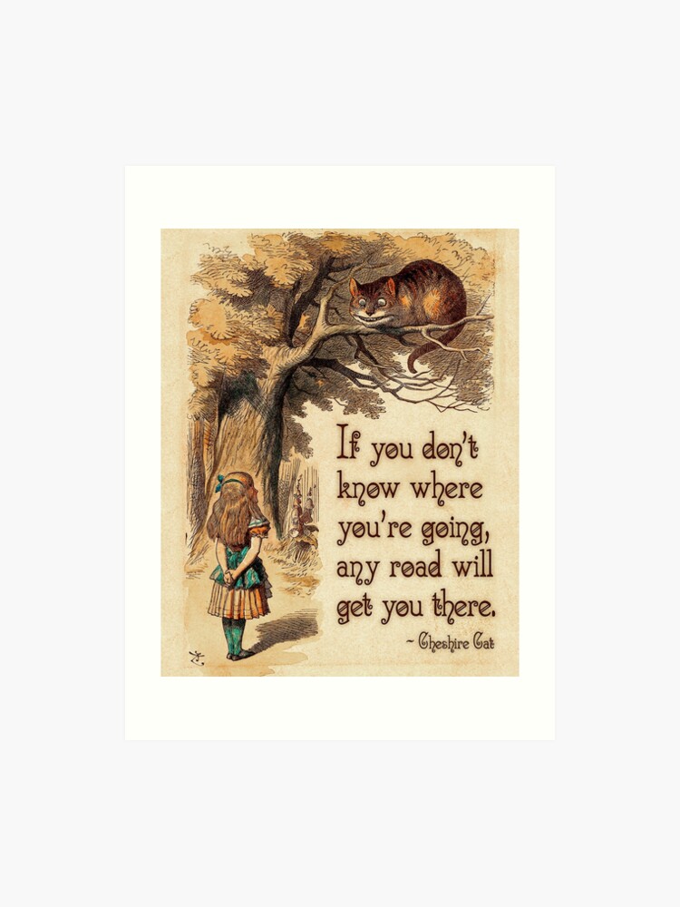 Alice Im Wunderland Zitat Wir Sind Alle Verrückt Hier Cheshire Cat Zitat 0237 Kunstdruck