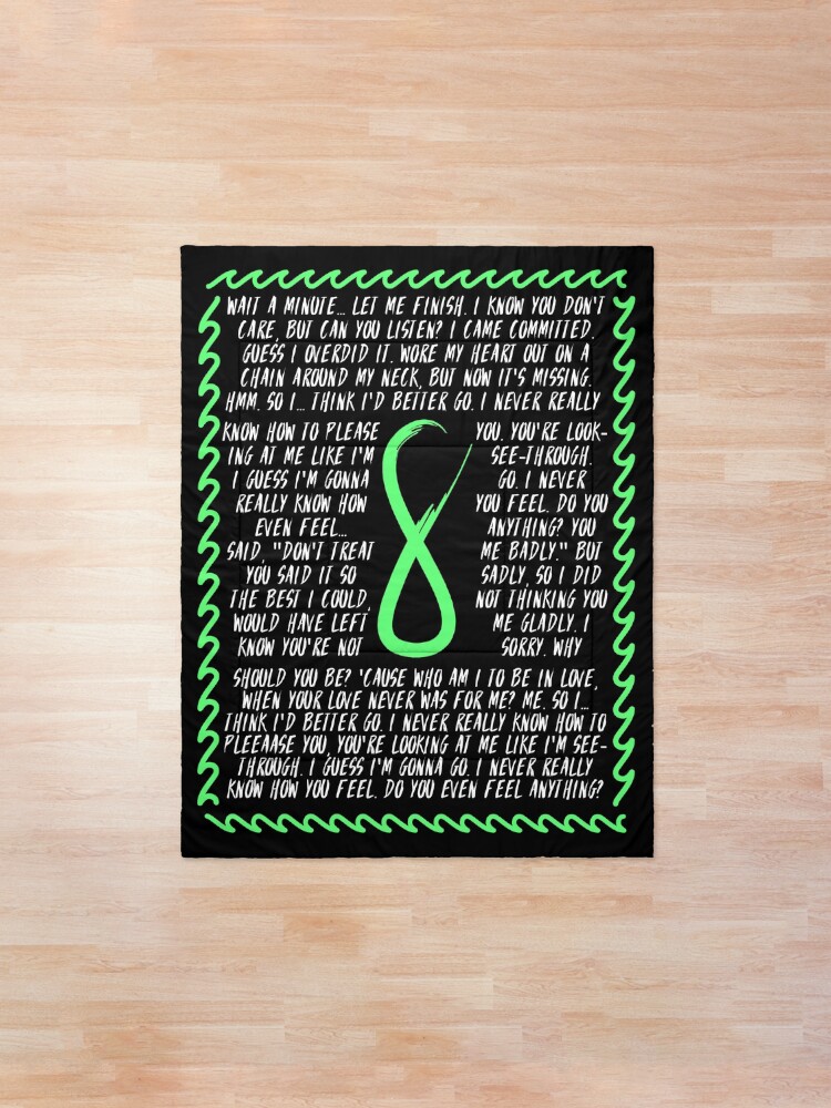 Billie Eilish 8 All Lyrics Comforter By Astropop312 Redbubble