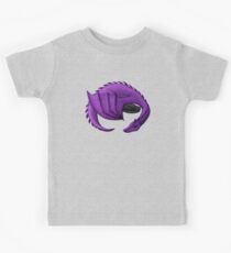 Purple Dragon Curled Around Sleeping Cat Kids Tee