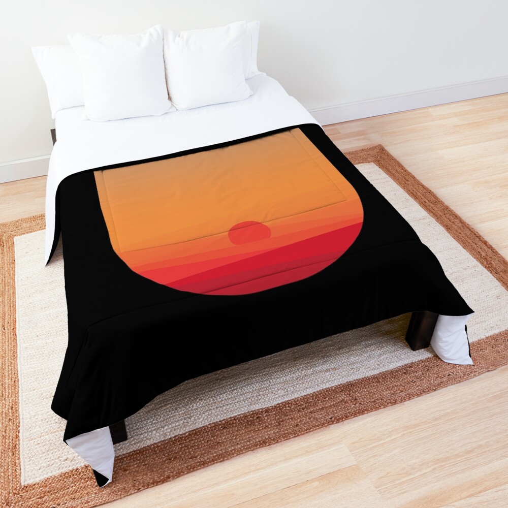 Sunset seen from the airplane window Comforter