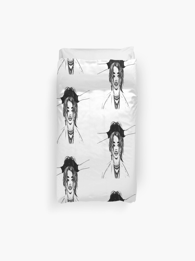 Billie Aesthetic Black And White Drawing Duvet Cover By Rnava89