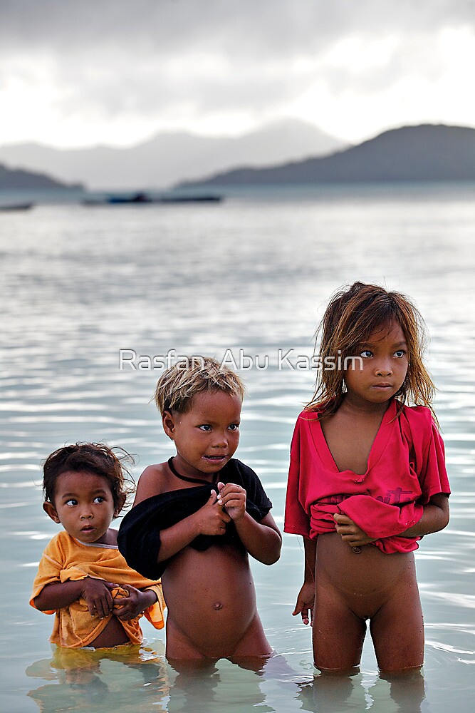 "3 Sea Gypsy Children" by Rasfan Abu Kassim  Redbubble