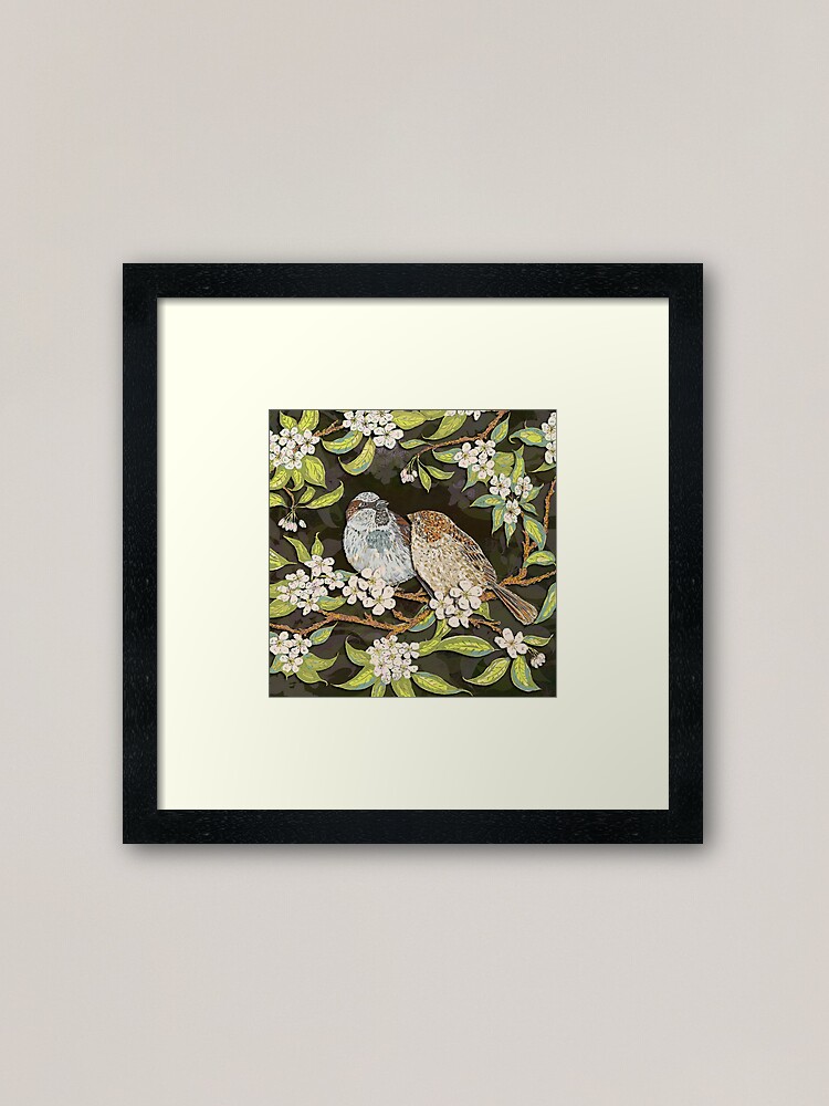 Alternate view of Sparrows in the Plum Tree Framed Art Print