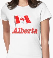 Canada Waving Flag - Alberta Women's Fitted T-Shirt