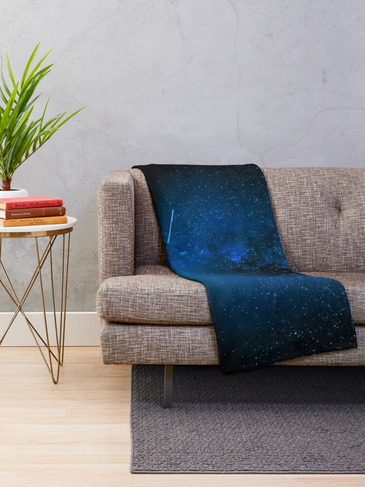 Alternate view of Stars and Space Night Sky - Blue Starry Milky Way in Arizona Throw Blanket