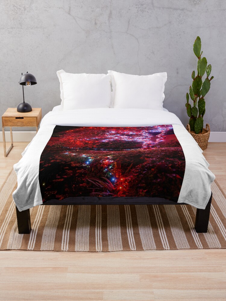 Japanese Maple S Christmas Water Reflection Throw Blanket By