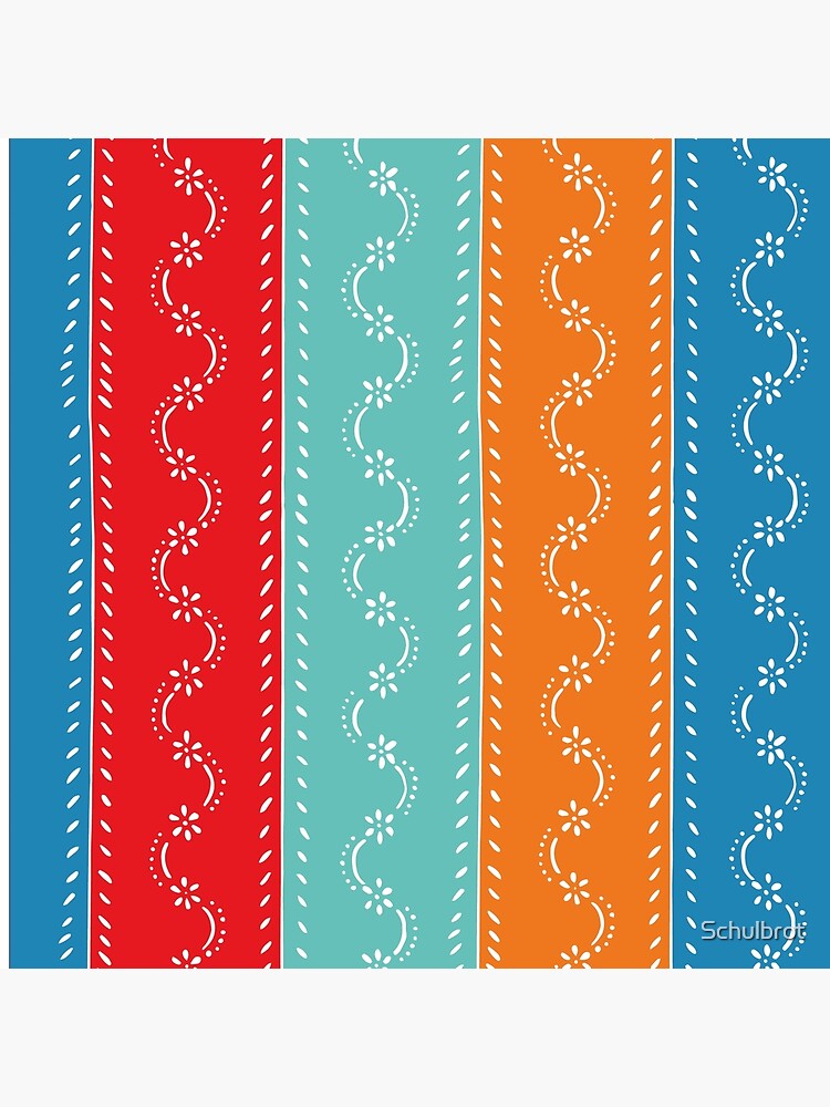 Scatter flowers in strong summer colors, tri-color, vintage by Schulbrot