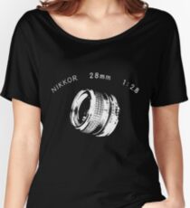 Nikkor 28mm White Women's Relaxed Fit T-Shirt