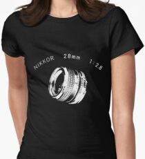 Nikkor 28mm White Women's Fitted T-Shirt