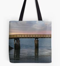 Wooden Walkway to the Jetty in Plymouth Harbor Tote Bag