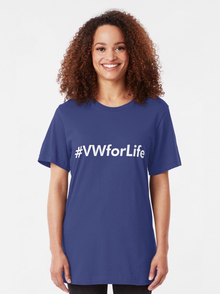 Alternate view of #VWforLife (White) Slim Fit T-Shirt