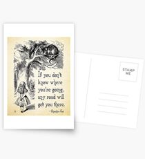 Alice in Wonderland Quote - Any Road - Cheshire Cat Quote - 0106 Postcards