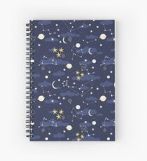 cosmos, moon and stars. Astronomy pattern Spiral Notebook