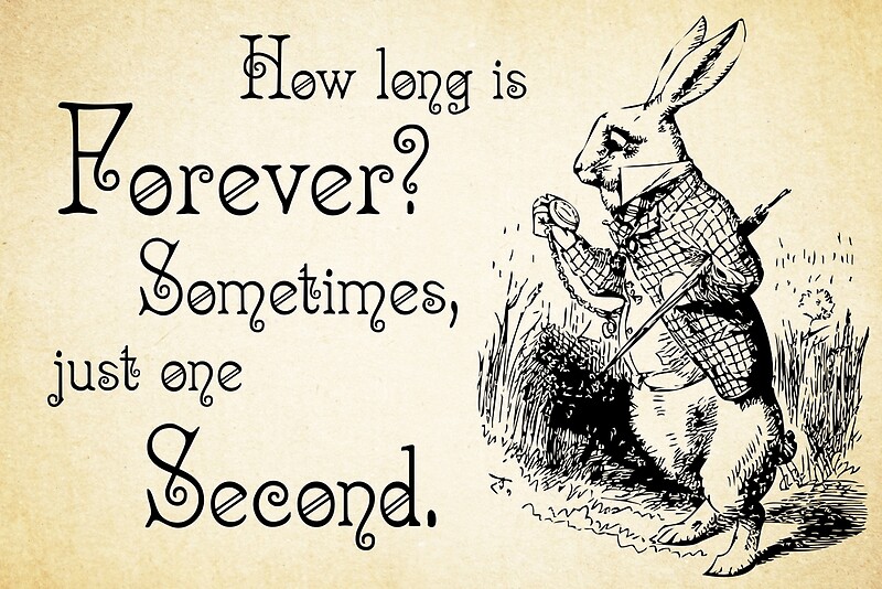 Alice in Wonderland Quote - How Long is Forever - White Rabbit Quote