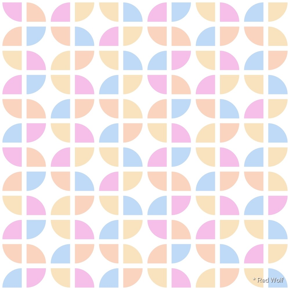 Geometric Pattern: Quarter Circle: Pop Pastel by * Red Wolf