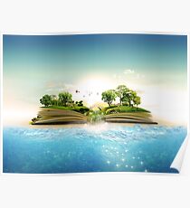Storybook Landschaft Ozean Szene Poster