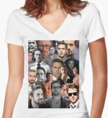 Ryan Gosling Collage Fitted V-Neck T-Shirt