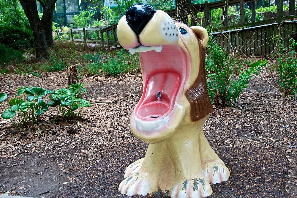 "Drinking fountain in the Houston Zoo" by Ann Reece | Redbubble