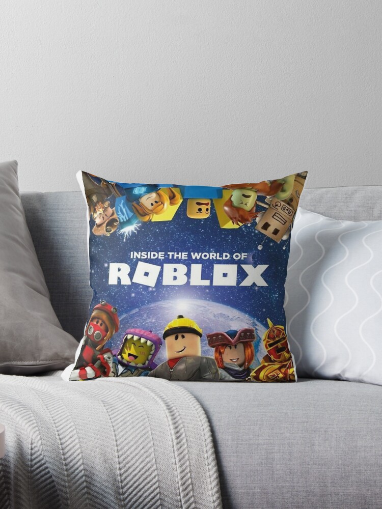 Inside The World Of Roblox Games Throw Pillow By Buhwqe Redbubble - details about roblox 16 custom blanket