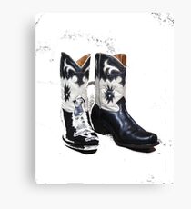Black and White Boots Canvas Print