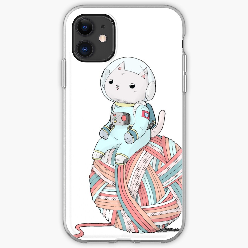 Space Cat on Planet Yarn Ball iPhone Case & Cover