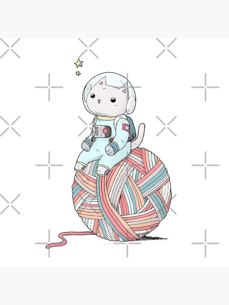 Space Cat on Planet Yarn Ball by Tamito
