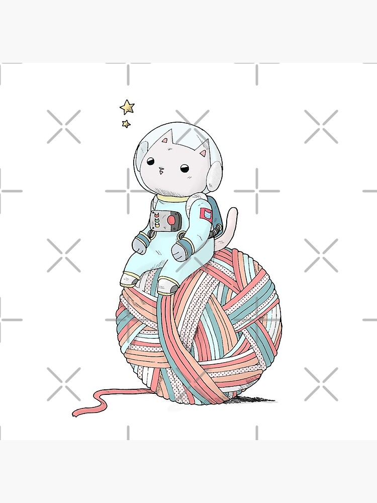 Space Cat on Planet Yarn Ball by Tamito