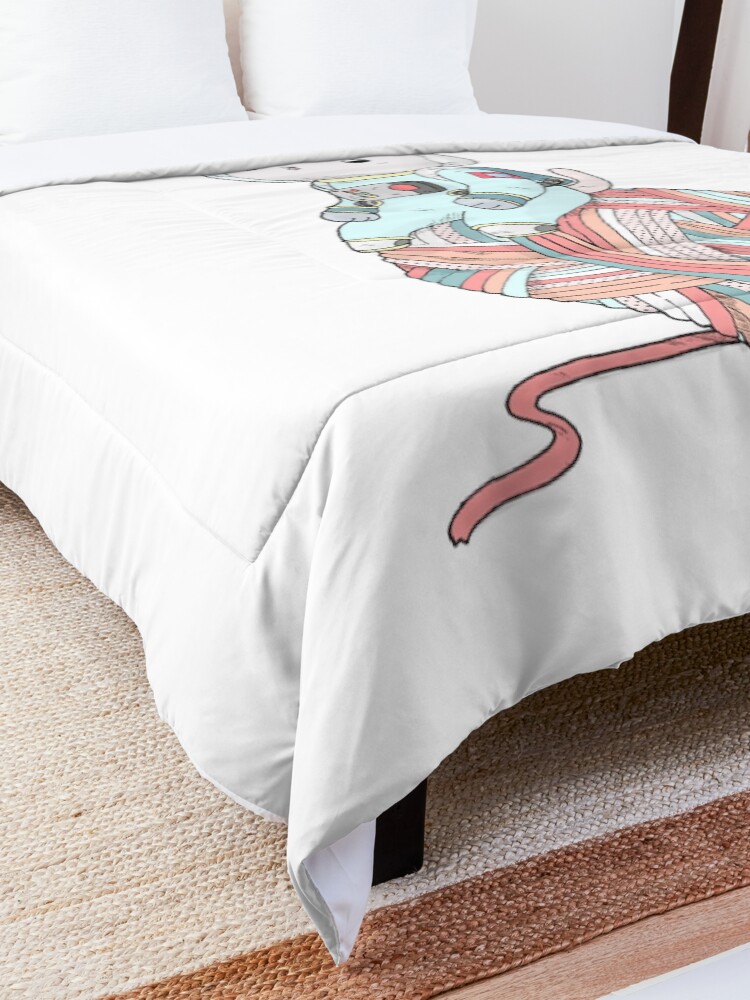 Alternate view of Space Cat on Planet Yarn Ball Comforter
