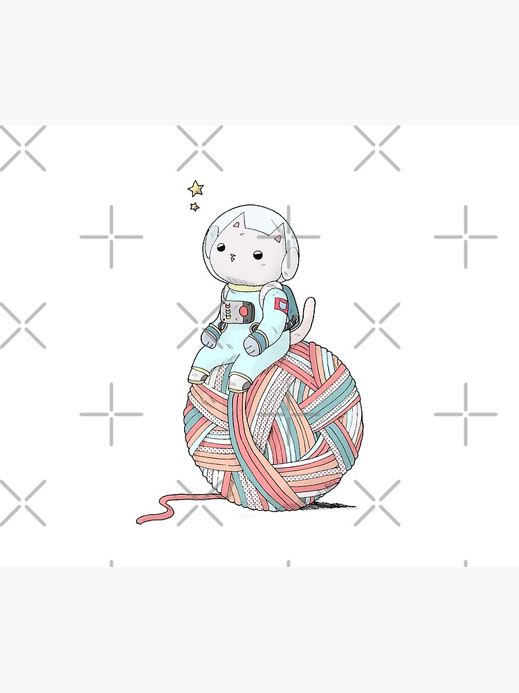 Space Cat on Planet Yarn Ball by Tamito