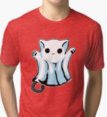 Cute Boo Ghost Cat Halloween Tri-blend T-Shirt