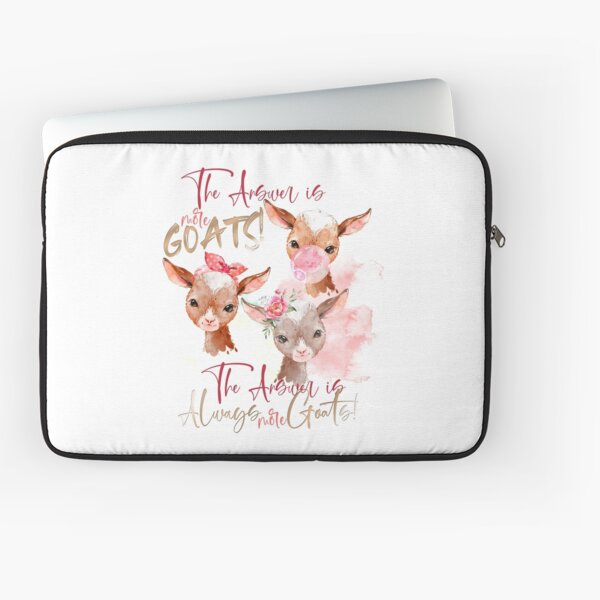 The Answer Is More Goats Watercolor Laptop Sleeve