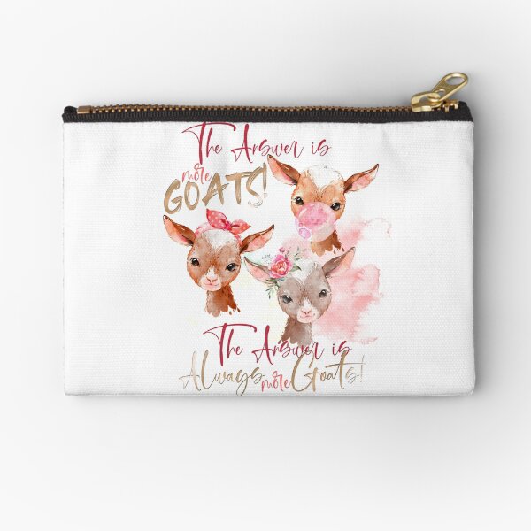 The Answer Is More Goats Watercolor Zipper Pouch