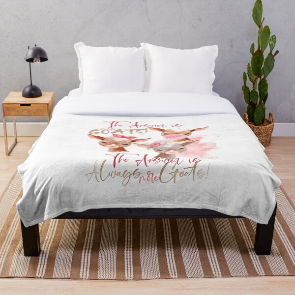 The Answer Is More Goats Watercolor Throw Blanket