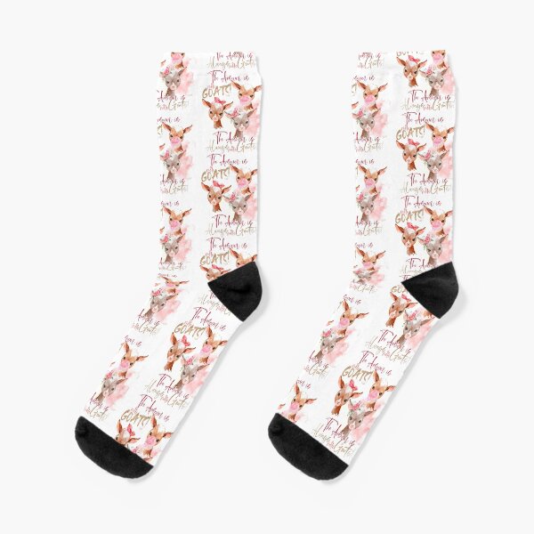 The Answer Is More Goats Watercolor Socks