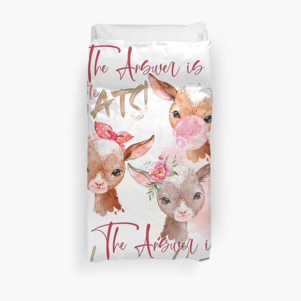 The Answer Is More Goats Watercolor Duvet Cover