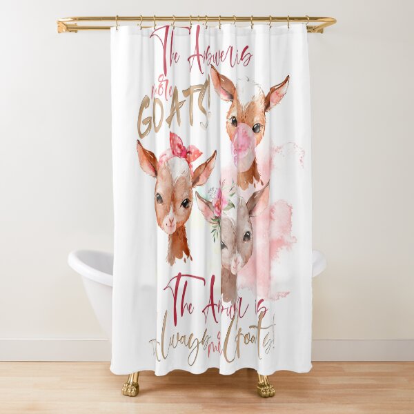 The Answer Is More Goats Watercolor Shower Curtain