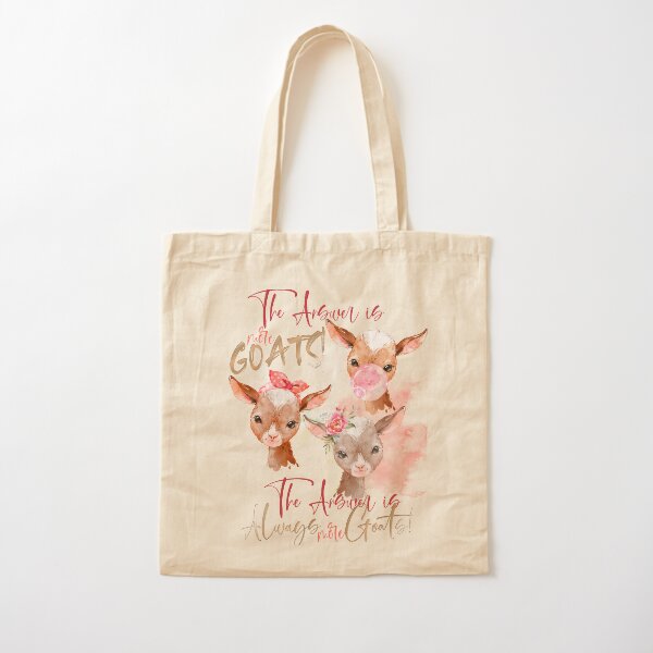 The Answer Is More Goats Watercolor Cotton Tote Bag