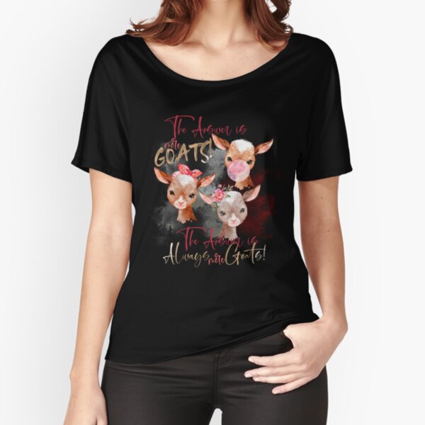 The Answer Is More Goats Watercolor Relaxed Fit T-Shirt
