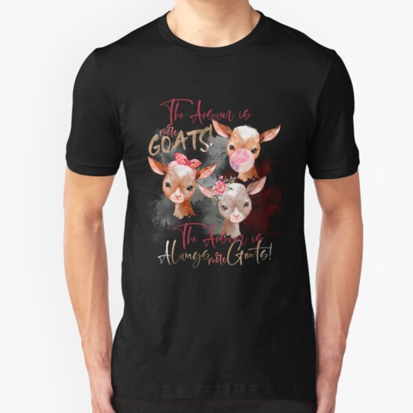 The Answer Is More Goats Watercolor Slim Fit T-Shirt