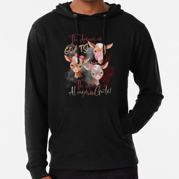 The Answer Is More Goats Watercolor Lightweight Hoodie